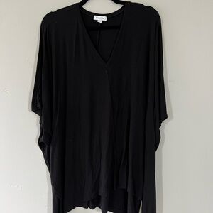 Nordstrom Black Flowy V-Neck Poncho Top - Size XL